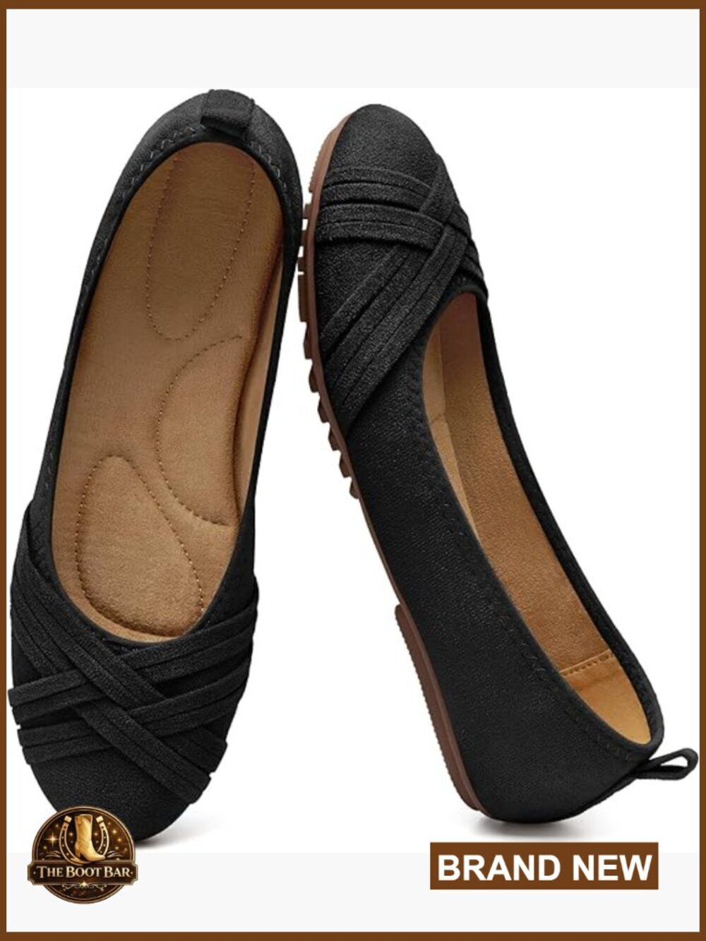 Classic Suede Memory Foam Flats for Office Commute Non-Slip